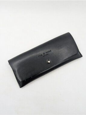 Rag & Bone Black Leather Sunglasses Eyeglasses velvet interior Case empty